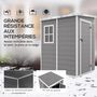 Voir la diapositive 3 : OUTSUNNY Abri de jardin cabanon 1,54 m² - porte verrouillable, fenêtre, aération - alu. PP gris