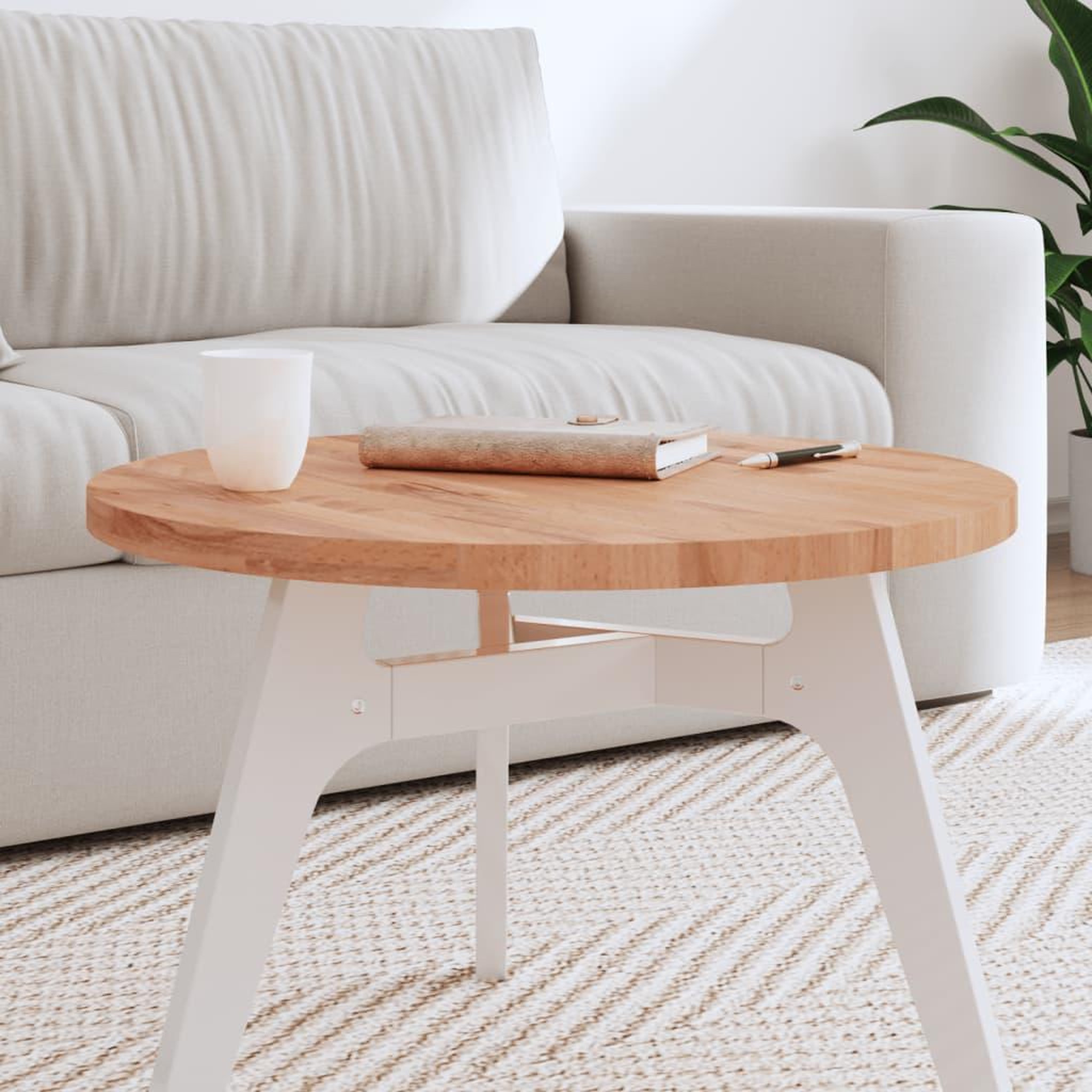 VIDAXL Dessus de table Ø60x2,5 cm rond bois massif de hetre