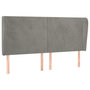 Voir la diapositive 2 : VIDAXL Tete de lit avec oreilles Gris clair 163x23x118/128 cm Velours