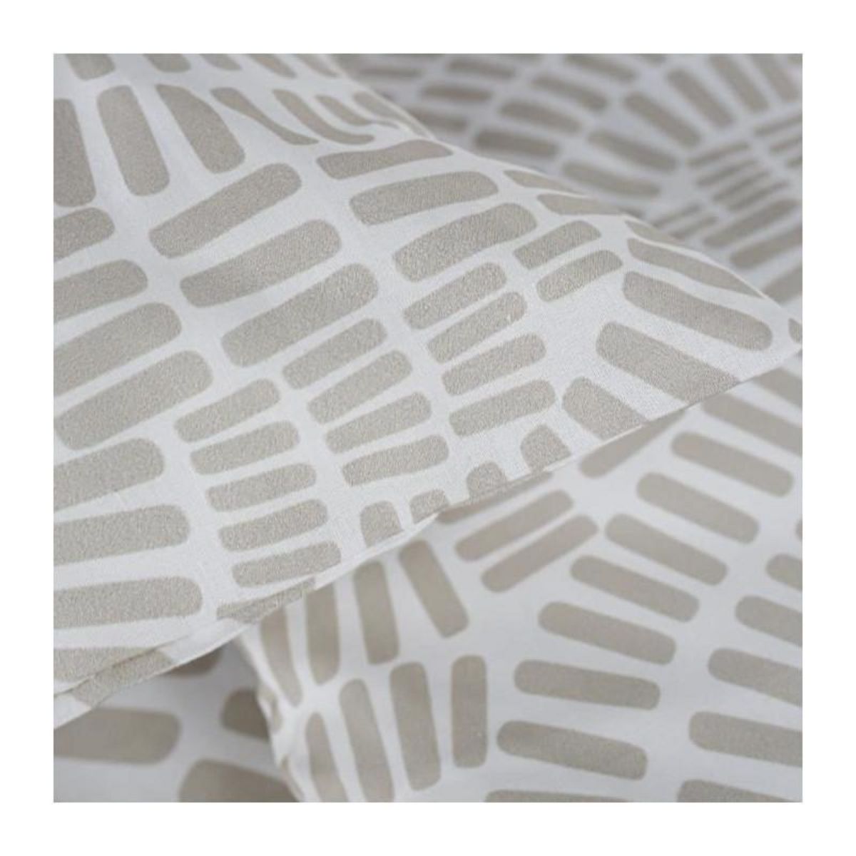 Today Parure de lit Mawira - 2 personnes - 260 x 240 cm - 100% coton - Beige Motif Ethnique - TODAY