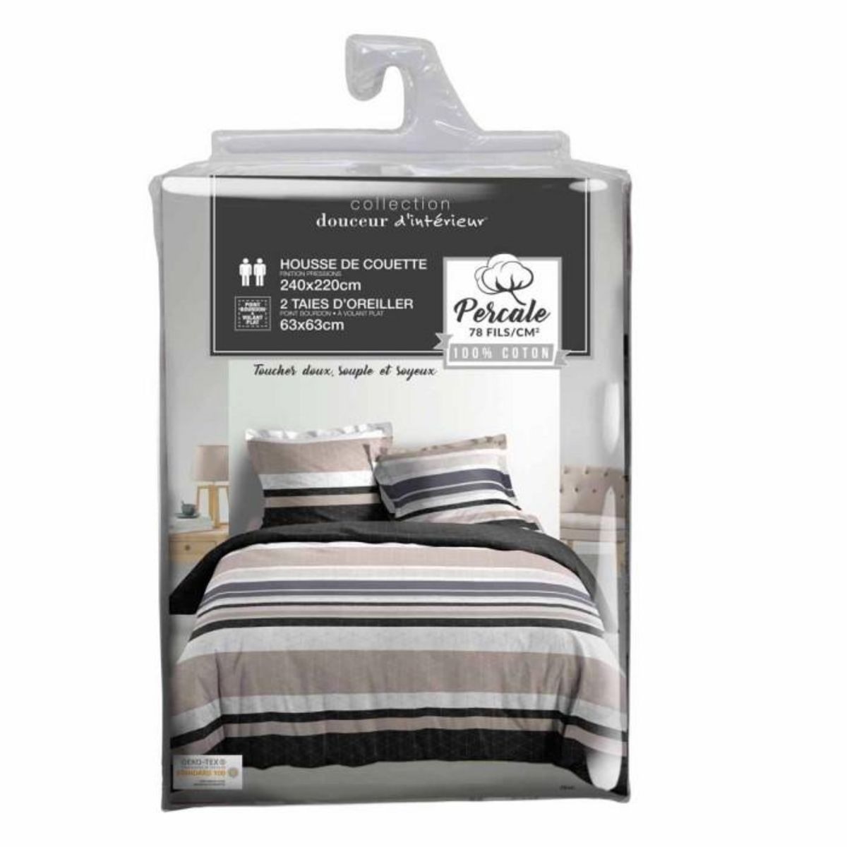 Paris Prix Parure de Lit 3 Pièces  Alban  240x220cm Naturel