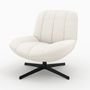 Voir la diapositive 1 : Rendez vous déco Fauteuil pivotant en tissu bouclé blanc cassé - Elvis