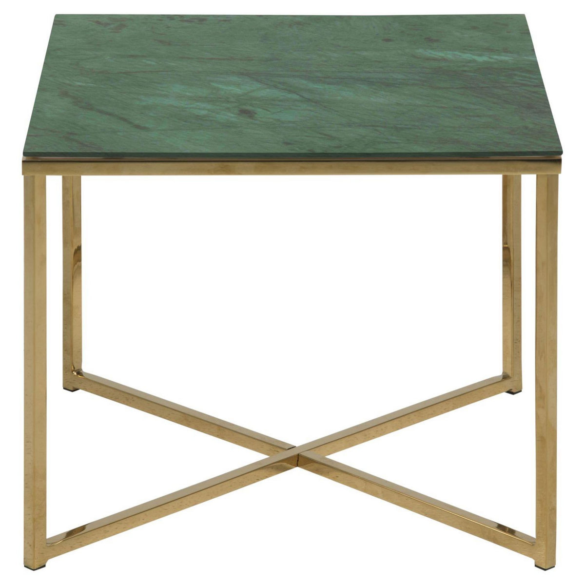 TOILINUX Table d'appoint Alysé carré en verre et métal