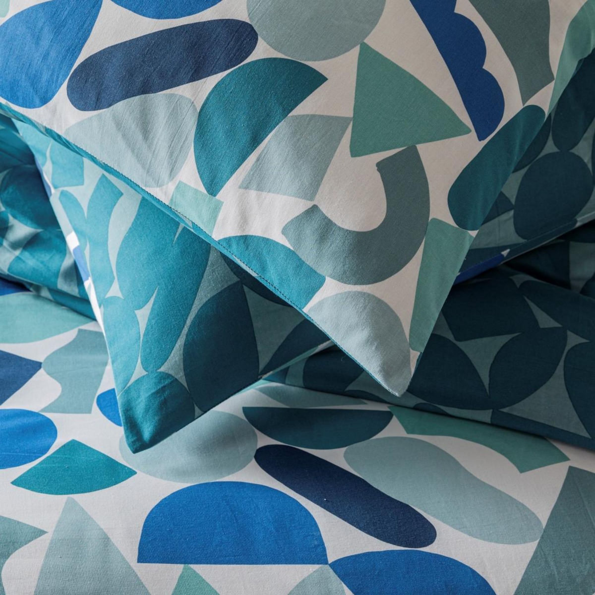 FUTURE HOME Parure de lit 2 personnes géométrique réversible en coton