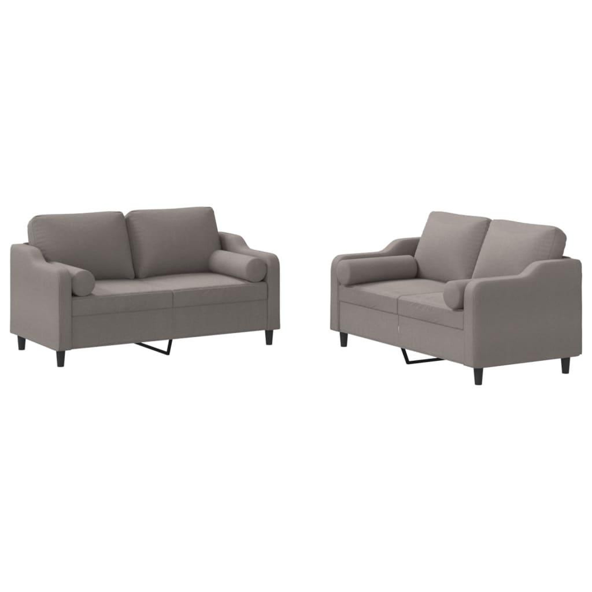 Voir la diapositive 2 : VIDAXL Ensemble de canapes 2 pcs avec coussins taupe tissu