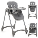 BEBELISSIMO Bebelissimo - Chaise haute évolutive bébé - Pliable - Compacte - Réglable hauteur - De 6 mois à 3 ans (15kg) - gris foncé - Bon Appetit