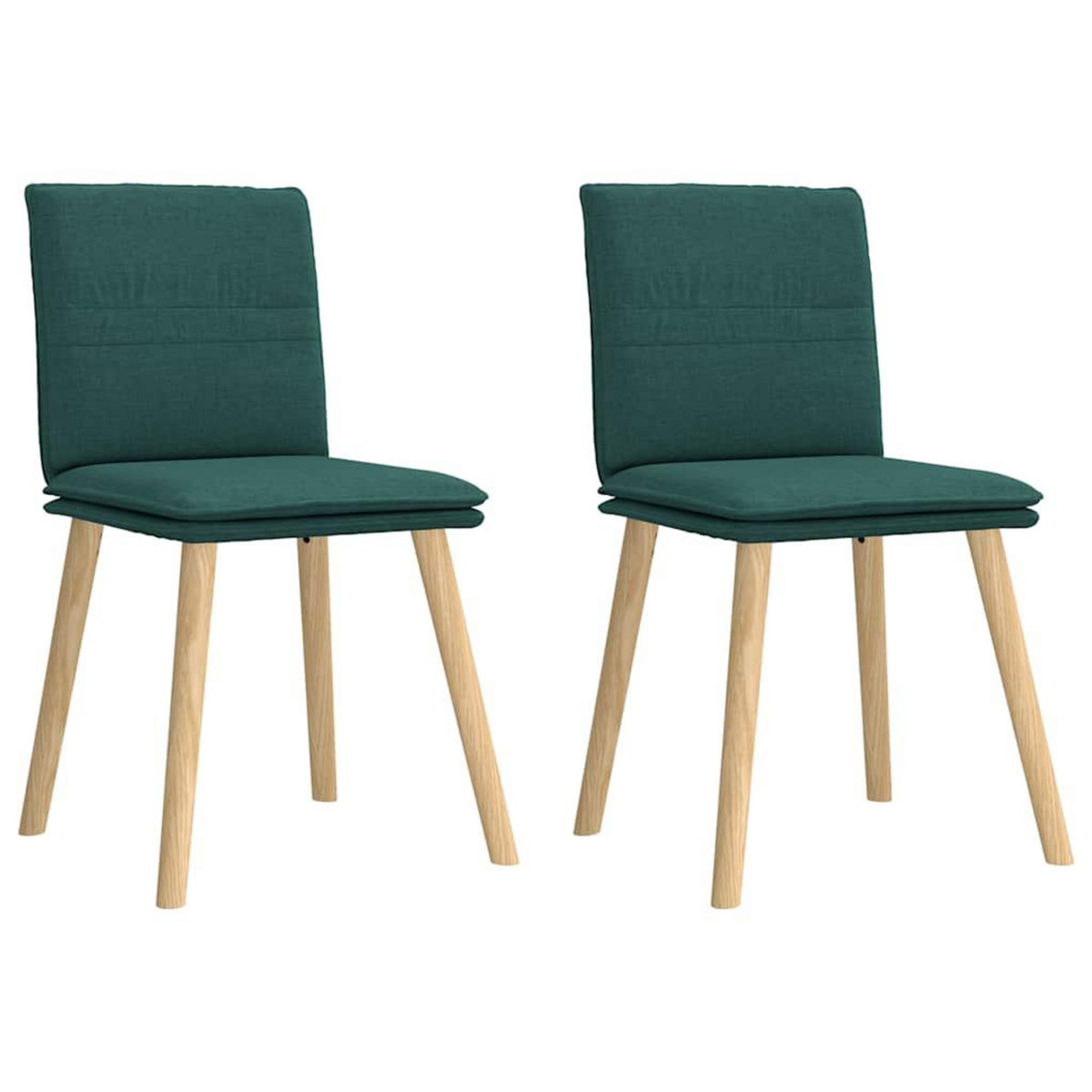VIDAXL Chaises a manger lot de 2 vert fonce tissu