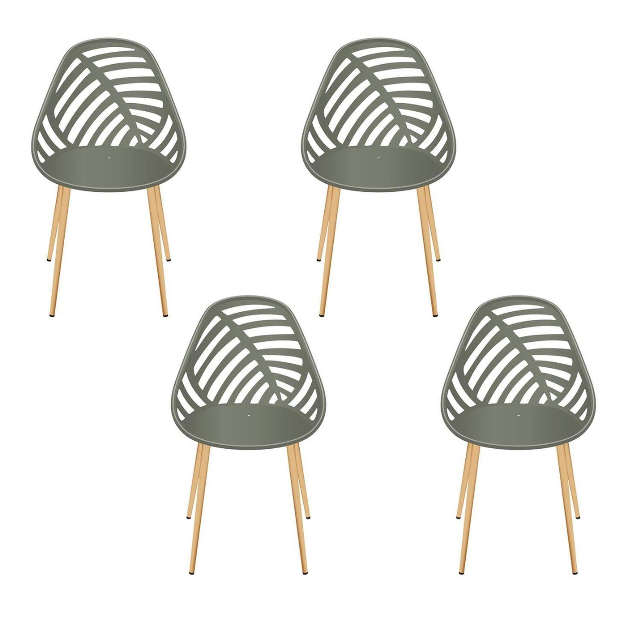 Voir la diapositive 1 : The Home Deco Factory Lot de 4 chaises ajourées ALAMEDA