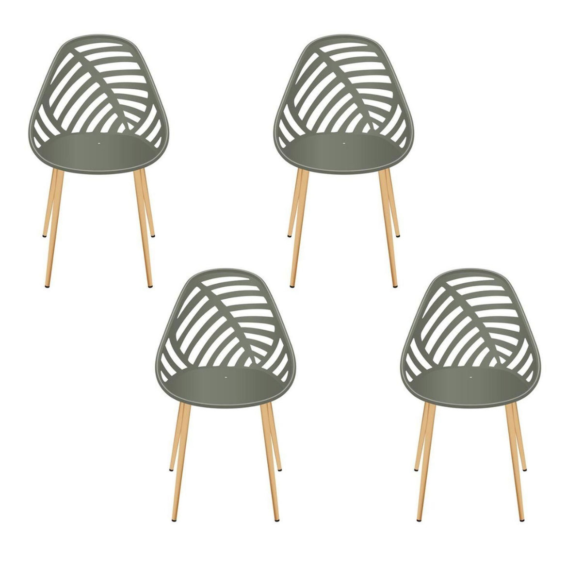 The Home Deco Factory Lot de 4 chaises ajourées ALAMEDA