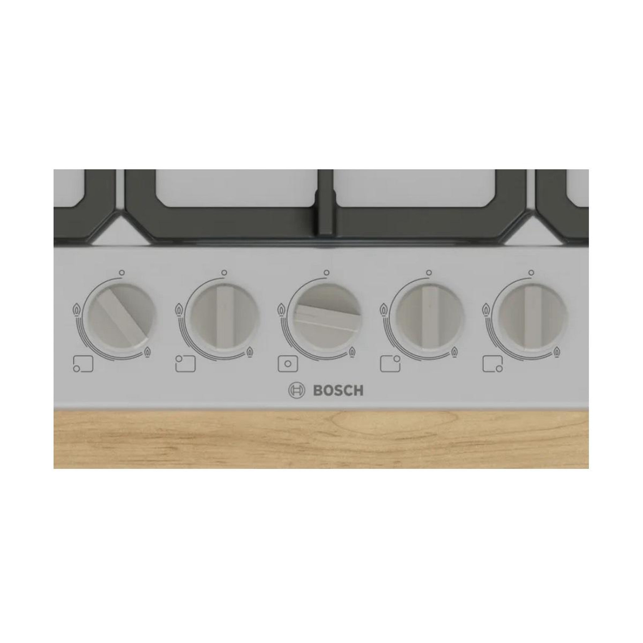 Voir la diapositive 2 : BOSCH Table de cuisson gaz 75cm 5 feux 10800w - PGQ7B5K90