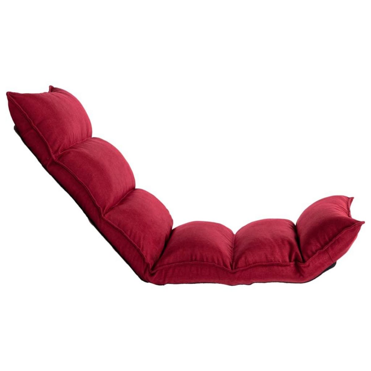 VIDAXL Chaise pliable de sol Rouge bordeaux Tissu