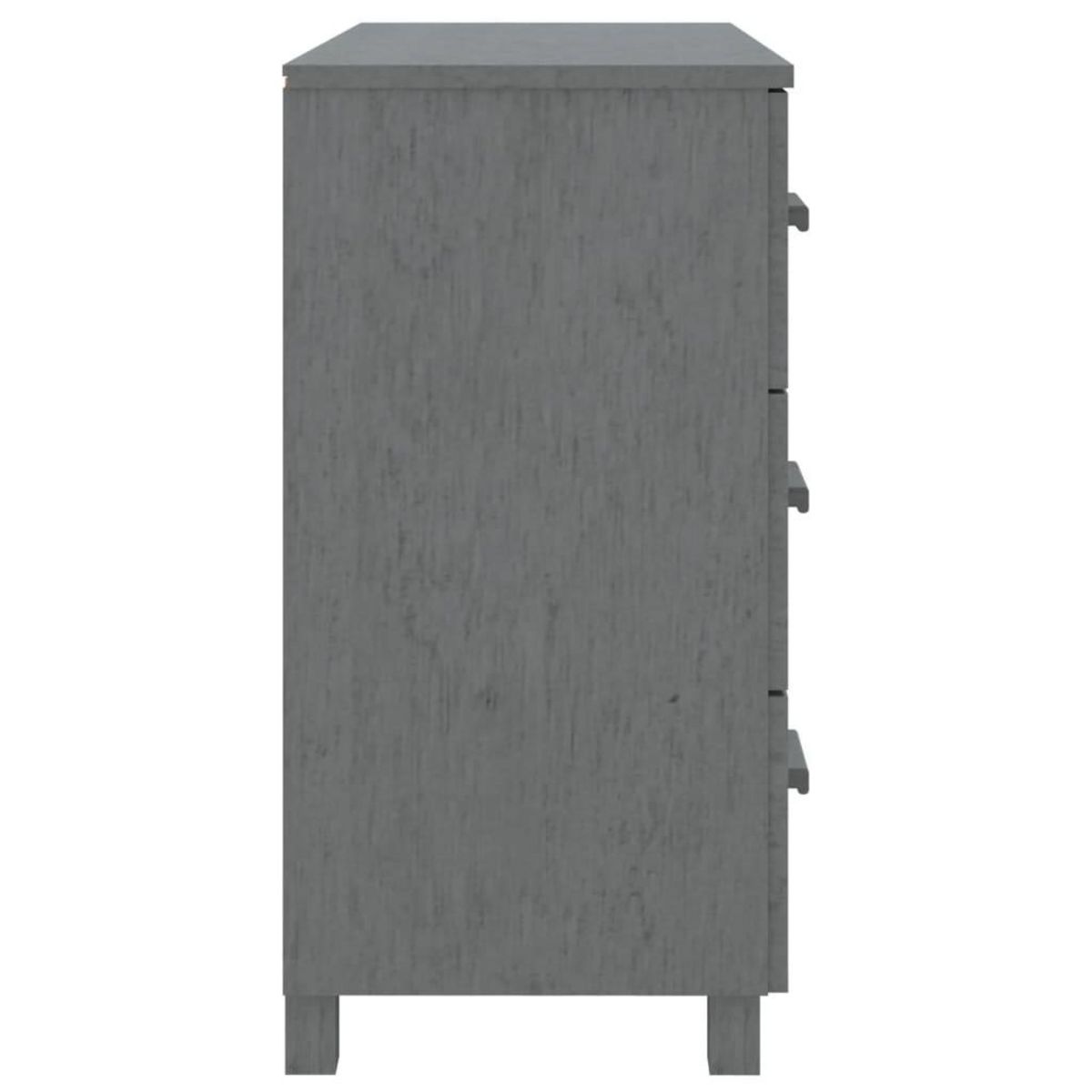VIDAXL Buffet HAMAR Gris fonce 90x40x80 cm Bois massif de pin