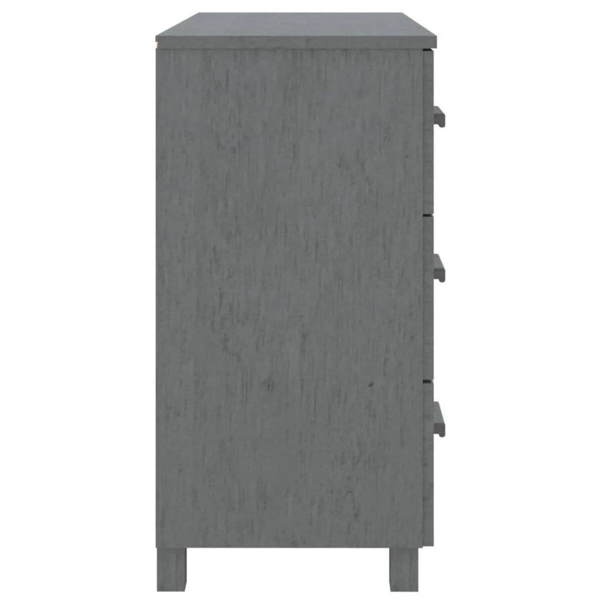 VIDAXL Buffet HAMAR Gris fonce 90x40x80 cm Bois massif de pin