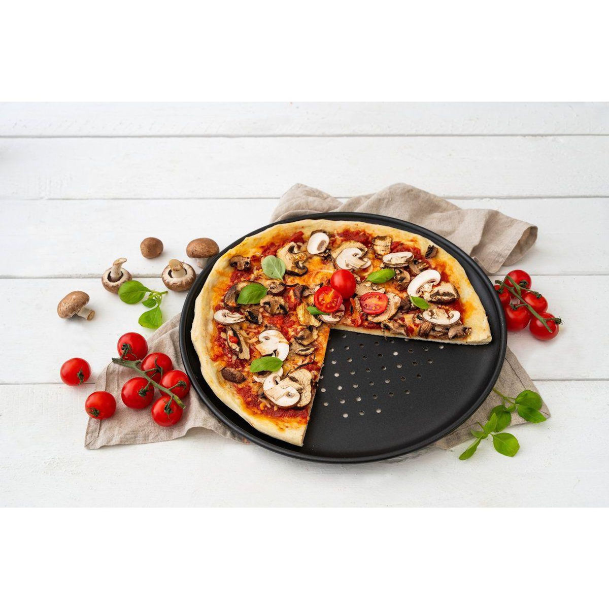 ZENKER Plaque à pizza à fond perforé 32 cm Zenker Spécial Countries