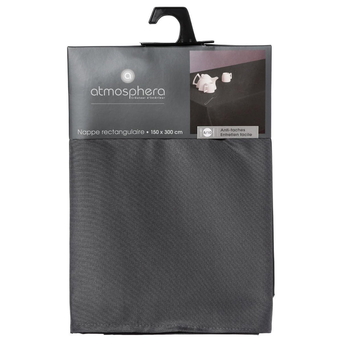 ATMOSPHERA Nappe Antitache  Unie  150x300cm Ardoise
