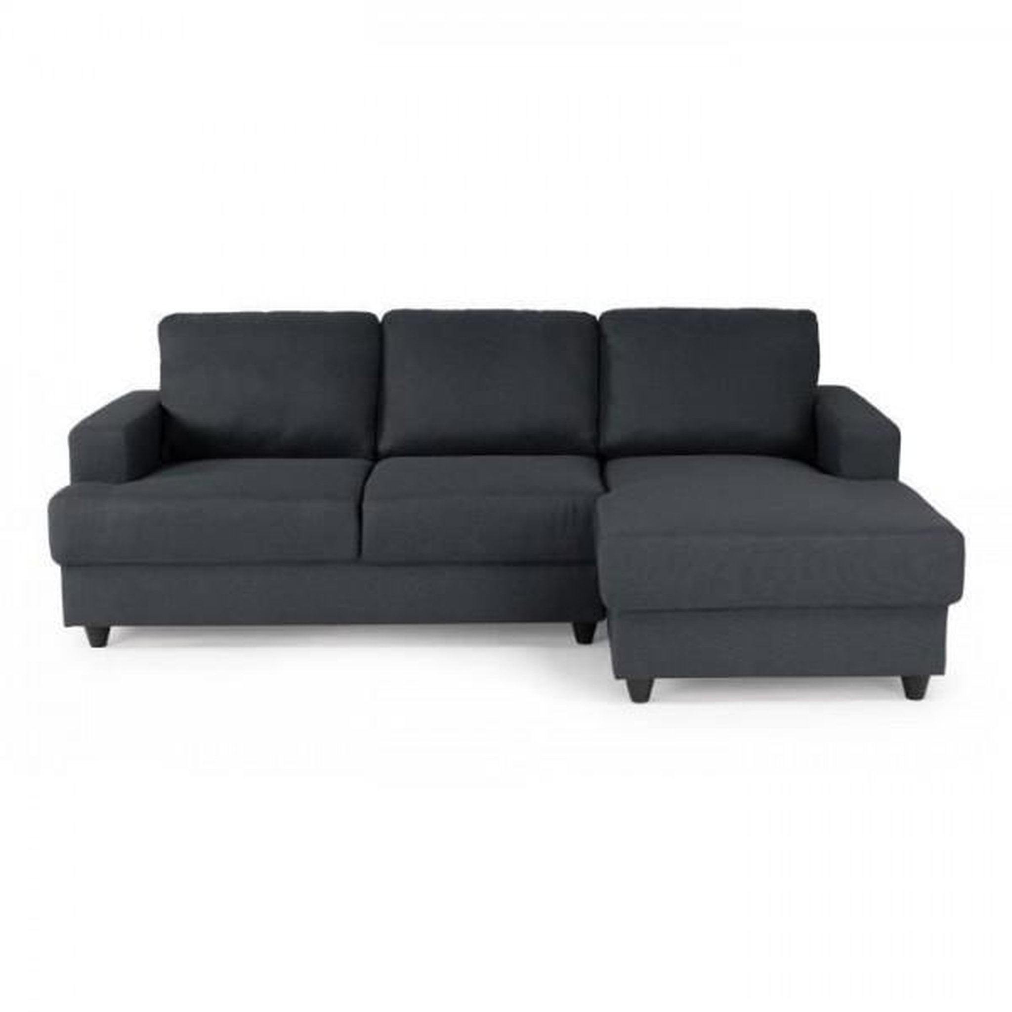 MARKET24 Canapé d'angle droit 4 places Paul - Tissu gris anthracite - L 215 x p 140 cm