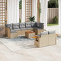 Voir la diapositive 1 : VIDAXL Salon de jardin avec coussins 10 pcs beige resine tressee