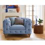 Voir la diapositive 1 : LISA DESIGN Walter - fauteuil chesterfield en velours - pieds bois