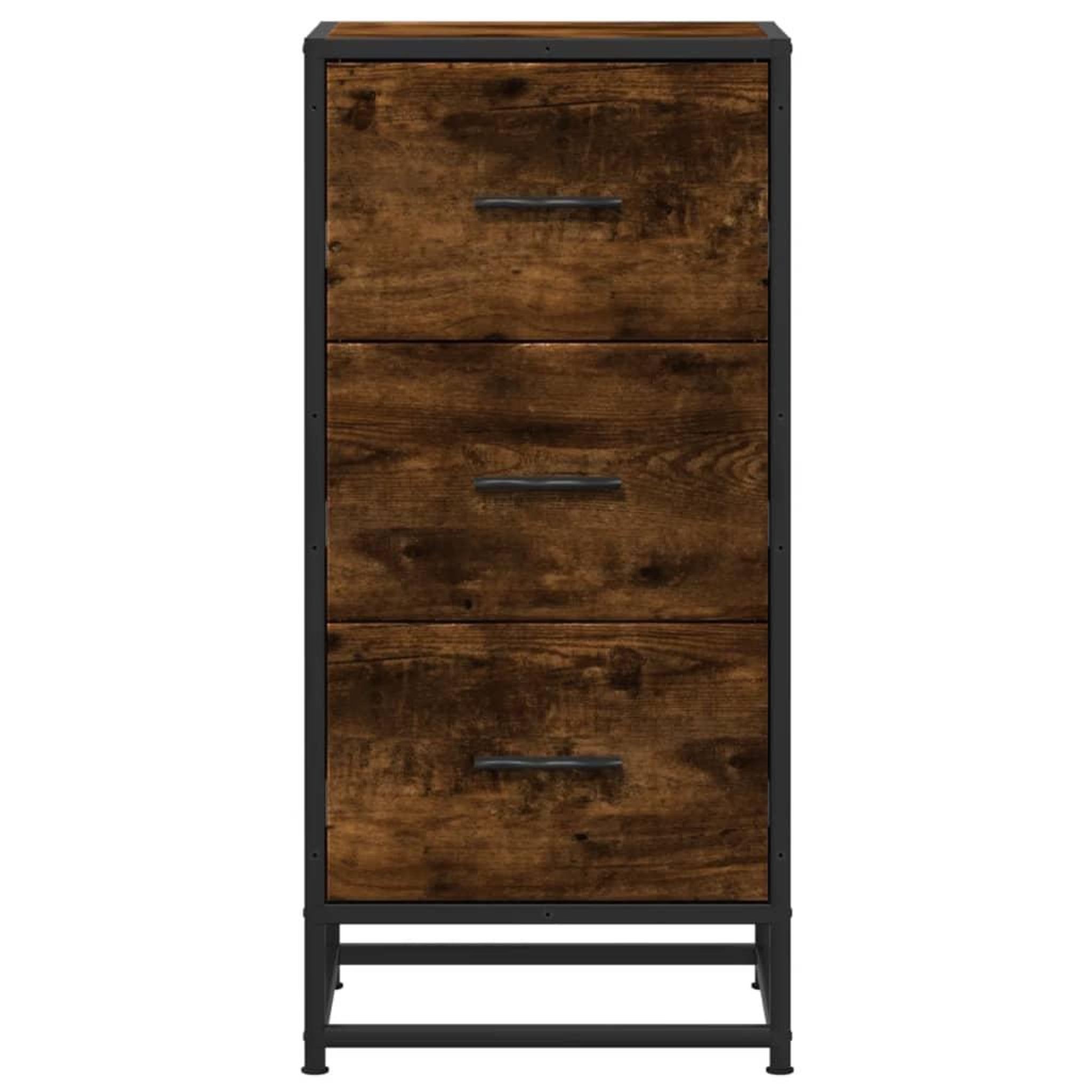 Voir la diapositive 4 : VIDAXL Buffet chene fume 35,5x35x76 cm bois d'ingenierie et metal
