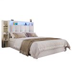 MERAX Lit coffre. Coloris disponibles : Beige, Gris