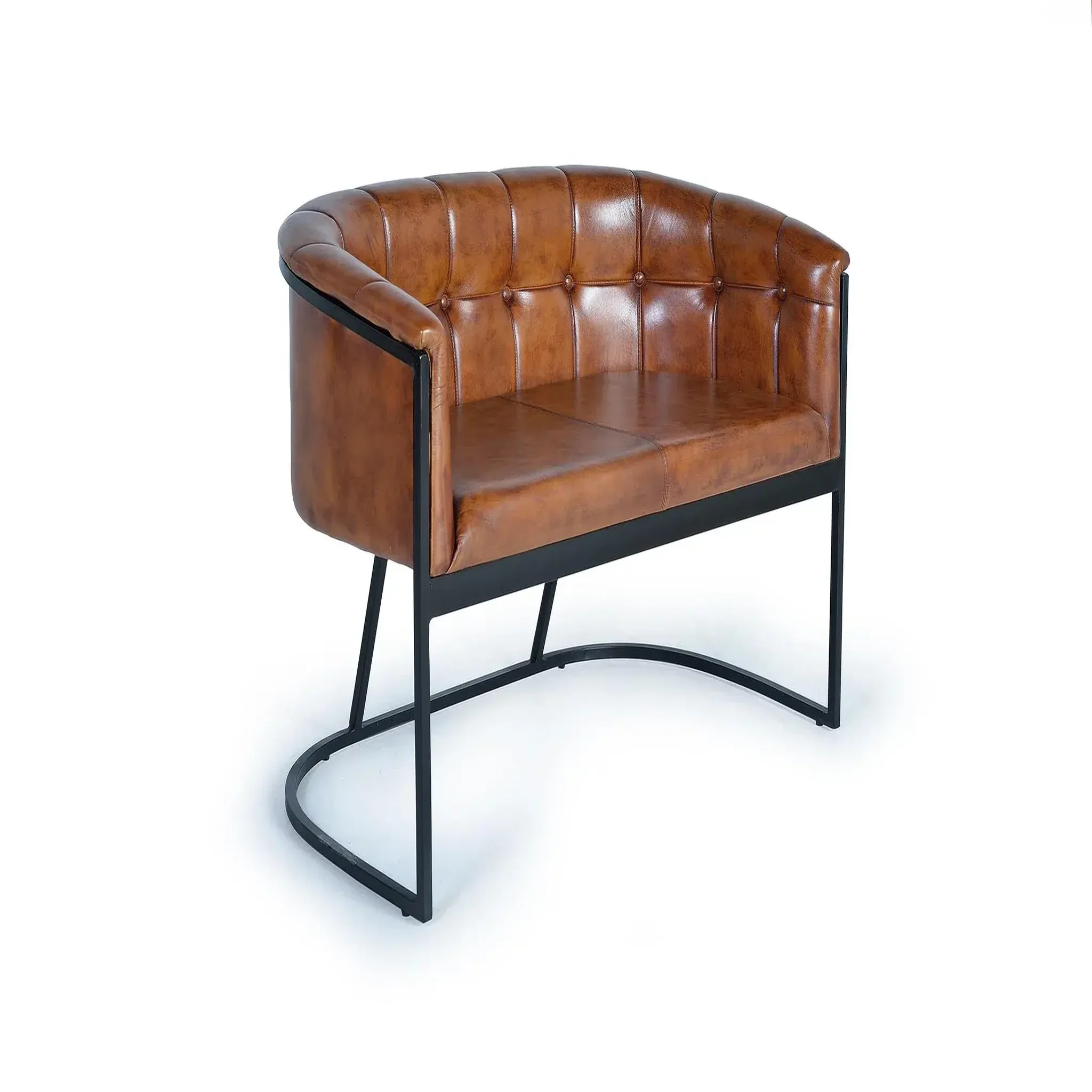 Voir la diapositive 2 : GINER Y COLOMER SL Canapé en cuir 115cm style industriel vintage (tipo chester)