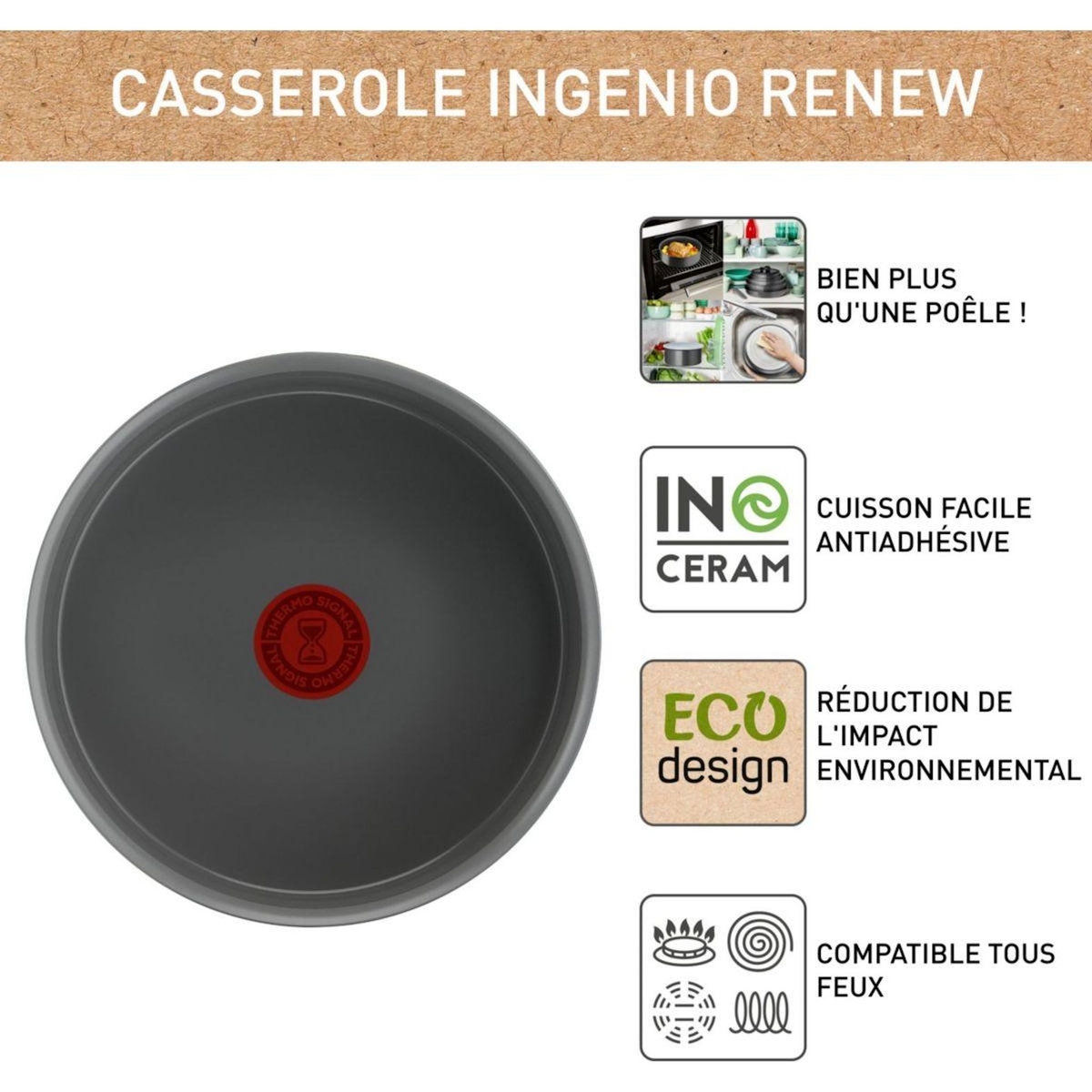 TEFAL Sauteuse Ingenio Renew 18cm L2602902