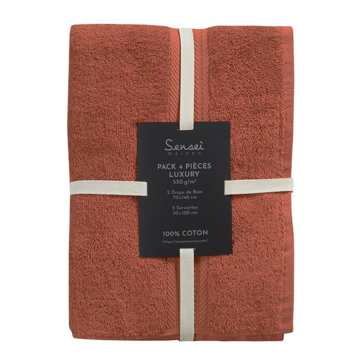 Sensei Maison Ensemble de bain 4 pièces (2 draps de bain + 2 serviettes de toilette) LUXURY