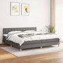 Voir la diapositive 1 : VIDAXL Sommier a lattes de lit avec matelas Gris fonce 200x200cm Tissu