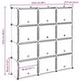 Voir la diapositive 6 : VIDAXL Cubes de rangement 12 pcs avec portes noir PP