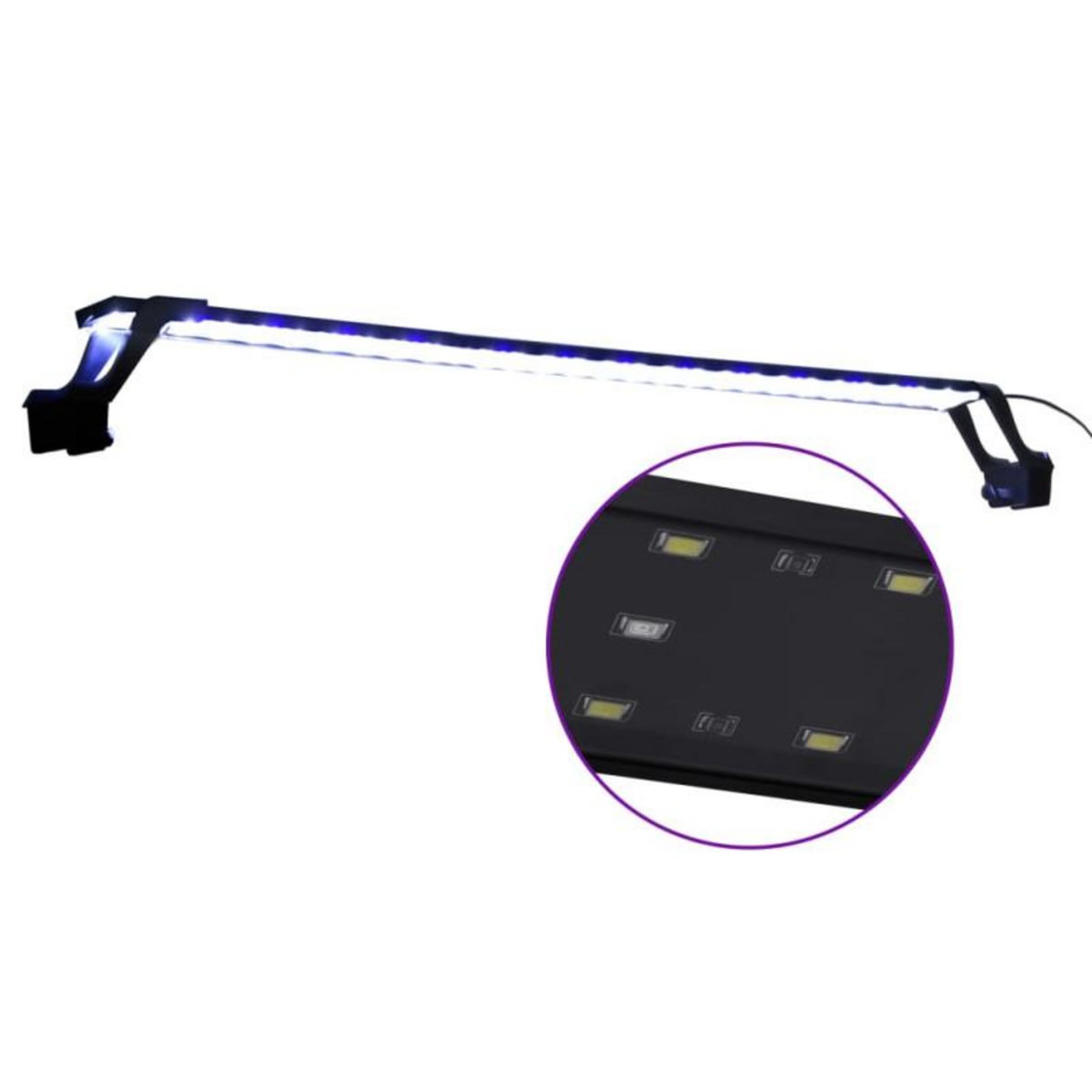 VIDAXL Lampe à LED d aquarium avec pinces 90 105 cm Bleu et blanc