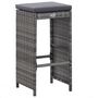 Voir la diapositive 5 : VIDAXL Meuble de bar de jardin 7 pcs et coussins Resine tressee Gris