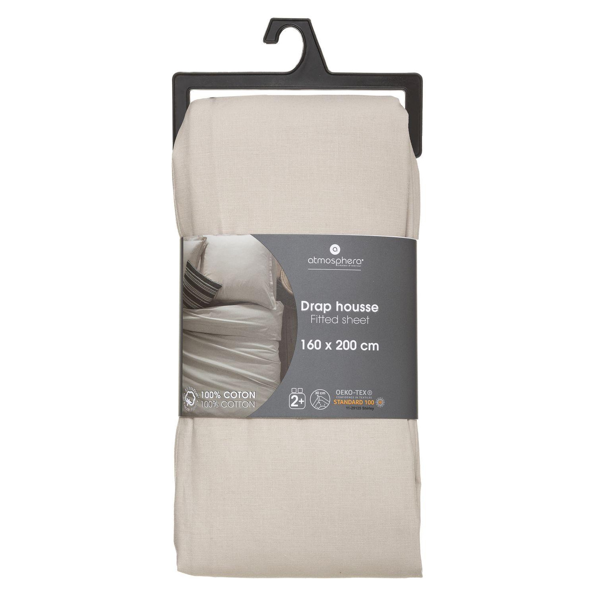 Voir la diapositive 2 : ATMOSPHERA Drap Housse bonnet 30 cm 100% Coton Esther