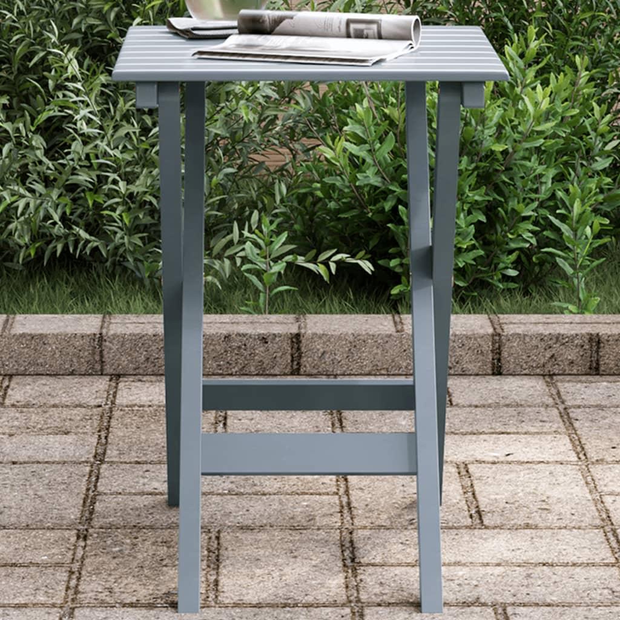 VIDAXL Table d'appoint pliable gris bois de peuplier massif
