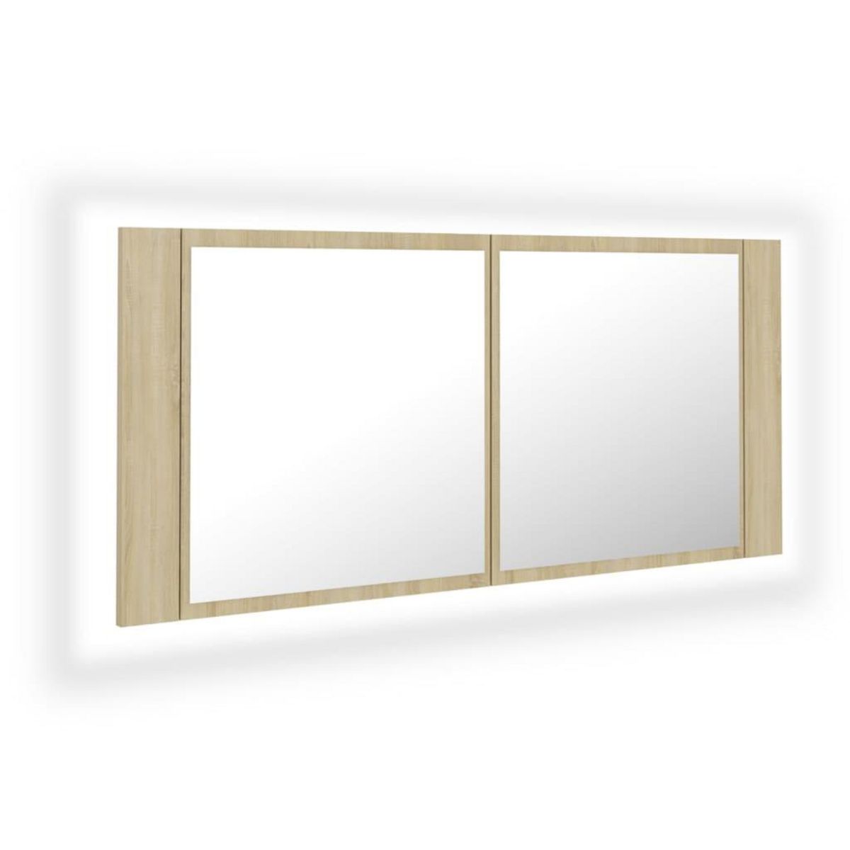 VIDAXL Armoire a miroir a LED de bain Chene sonoma 100x12x45 Acrylique