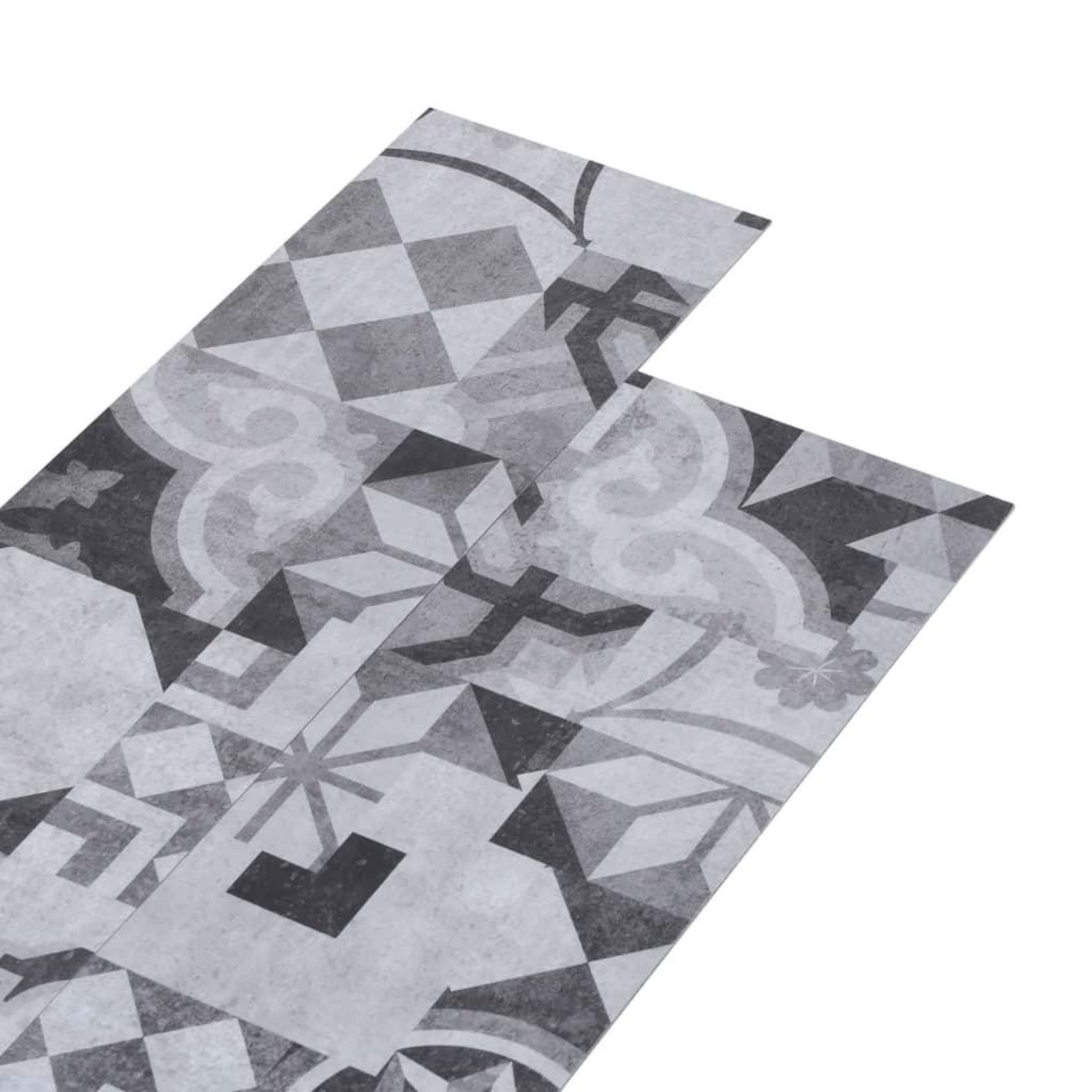 Voir la diapositive 2 : VIDAXL Planches de plancher PVC 4,46 m^2 3 mm Autoadhesif Motif de gris