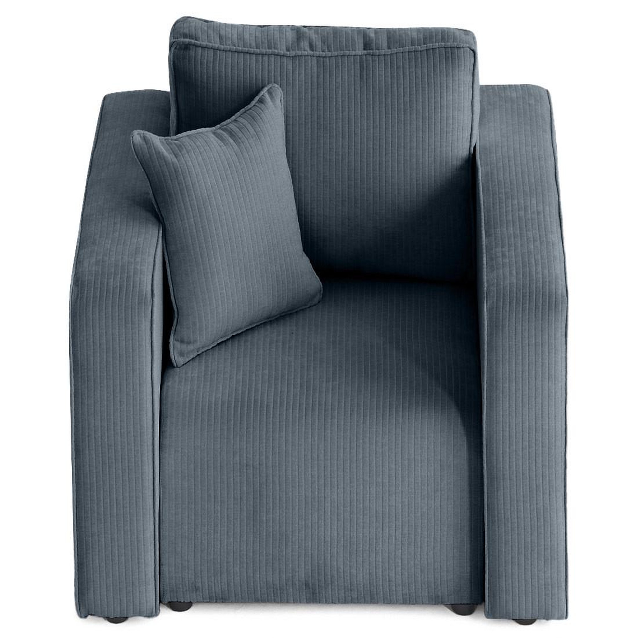 Voir la diapositive 6 : BEST MOBILIER Topaze - fauteuil en velours côtelé plat