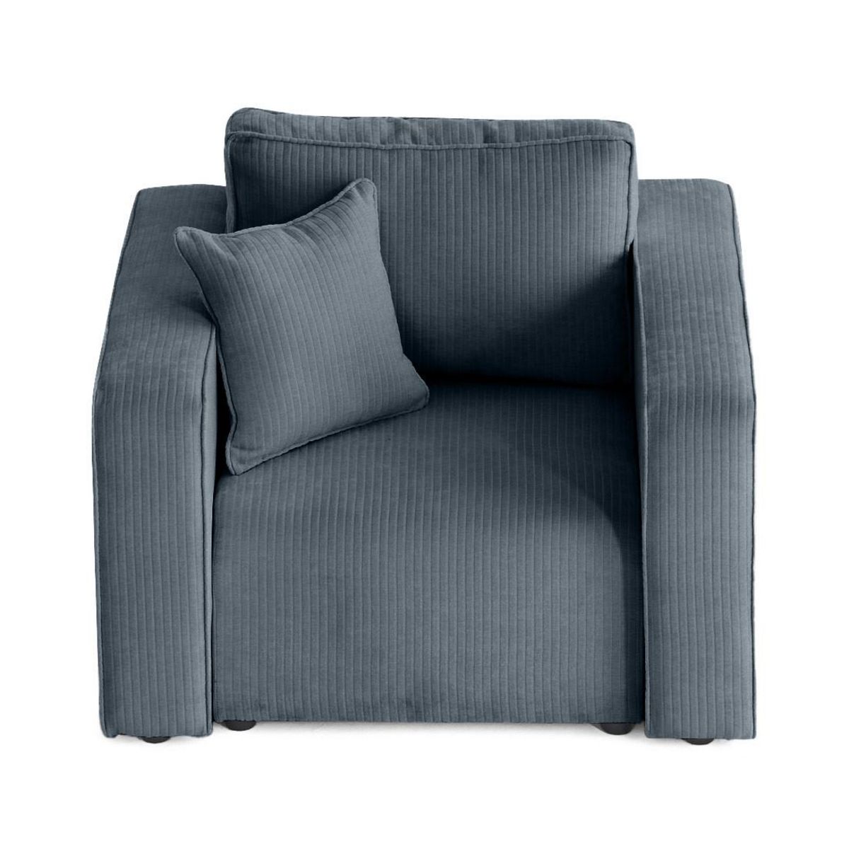 BEST MOBILIER Topaze - fauteuil en velours côtelé plat
