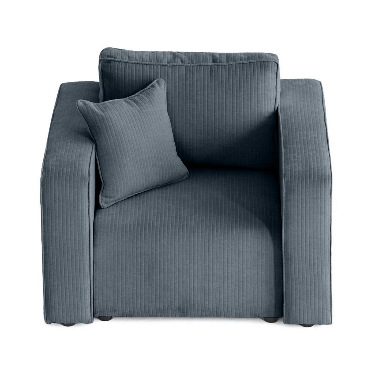 BEST MOBILIER Topaze - fauteuil en velours côtelé plat