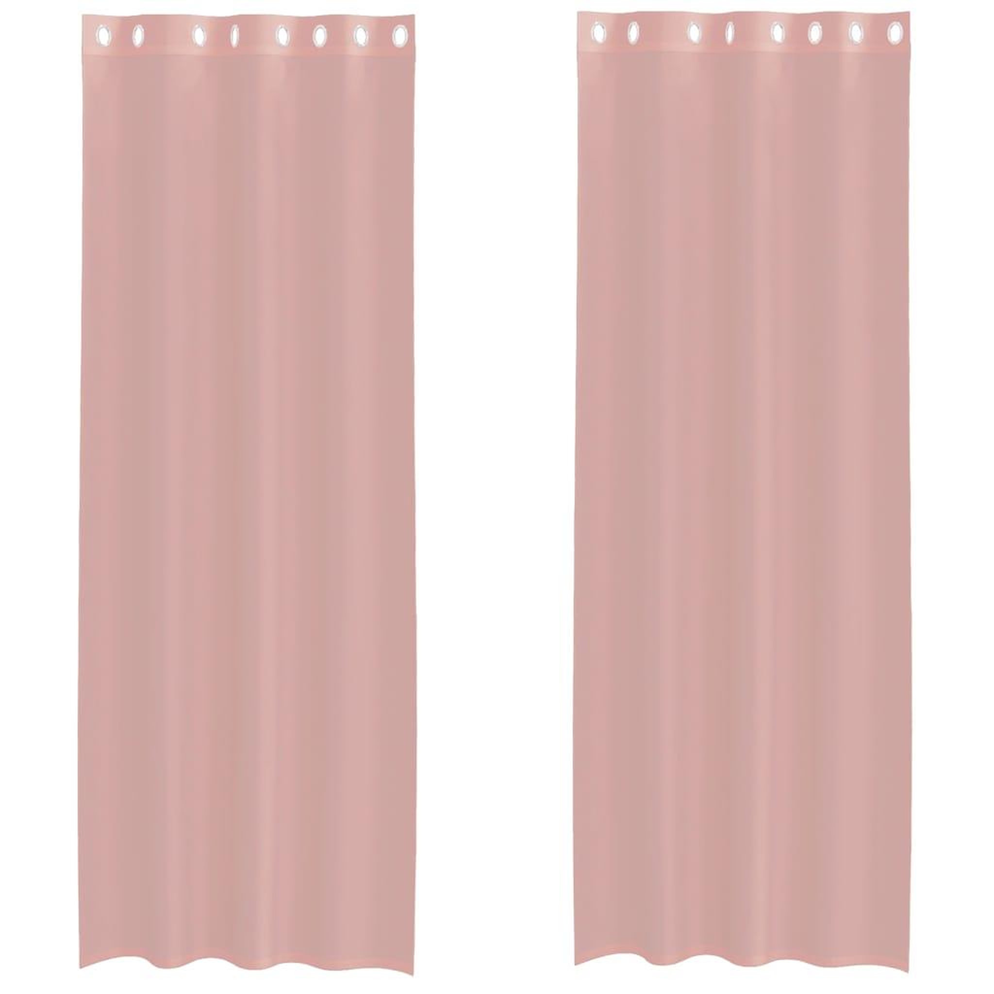 Voir la diapositive 2 : VIDAXL Rideaux en voile avec œillets 2 pcs rose 140 x 300 cm