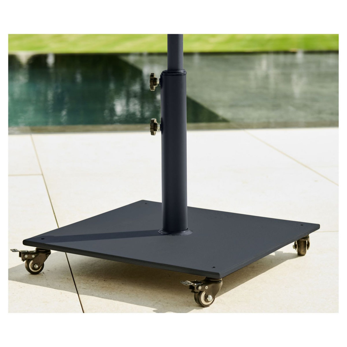 GARDENSTAR Pied de parasol carré - Acier - Bleu