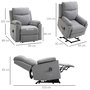 Voir la diapositive 3 : HOMCOM Fauteuil de relaxation électrique - fauteuil releveur inclinable avec repose-pied ajustable et télécommande - tissu polyester aspect lin gris clair chiné