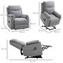 Voir la diapositive 3 : HOMCOM Fauteuil de relaxation électrique - fauteuil releveur inclinable avec repose-pied ajustable et télécommande - tissu polyester aspect lin gris clair chiné