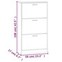 Voir la diapositive 6 : VIDAXL Armoire a chaussures Blanc 59x17x108 cm Bois d'ingenierie