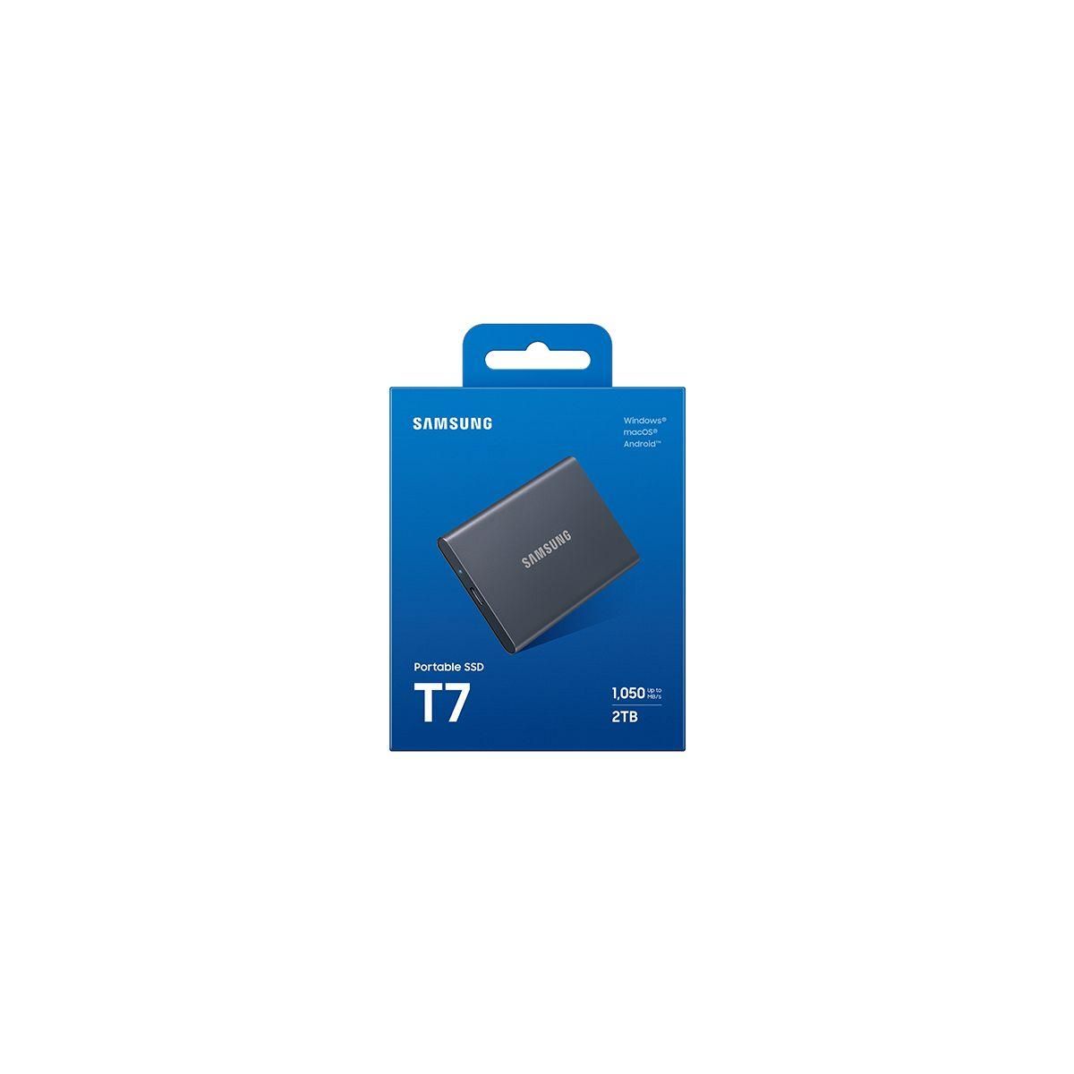 Samsung Disque dur SSD externe portable 2To T7 gris titane