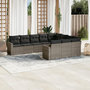Voir la diapositive 1 : VIDAXL Salon de jardin avec coussins 10 pcs gris resine tressee