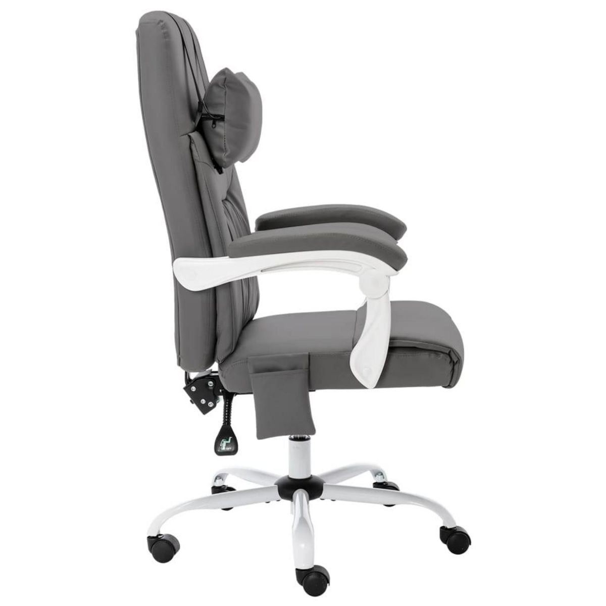 VIDAXL Chaise de bureau de massage Gris Similicuir
