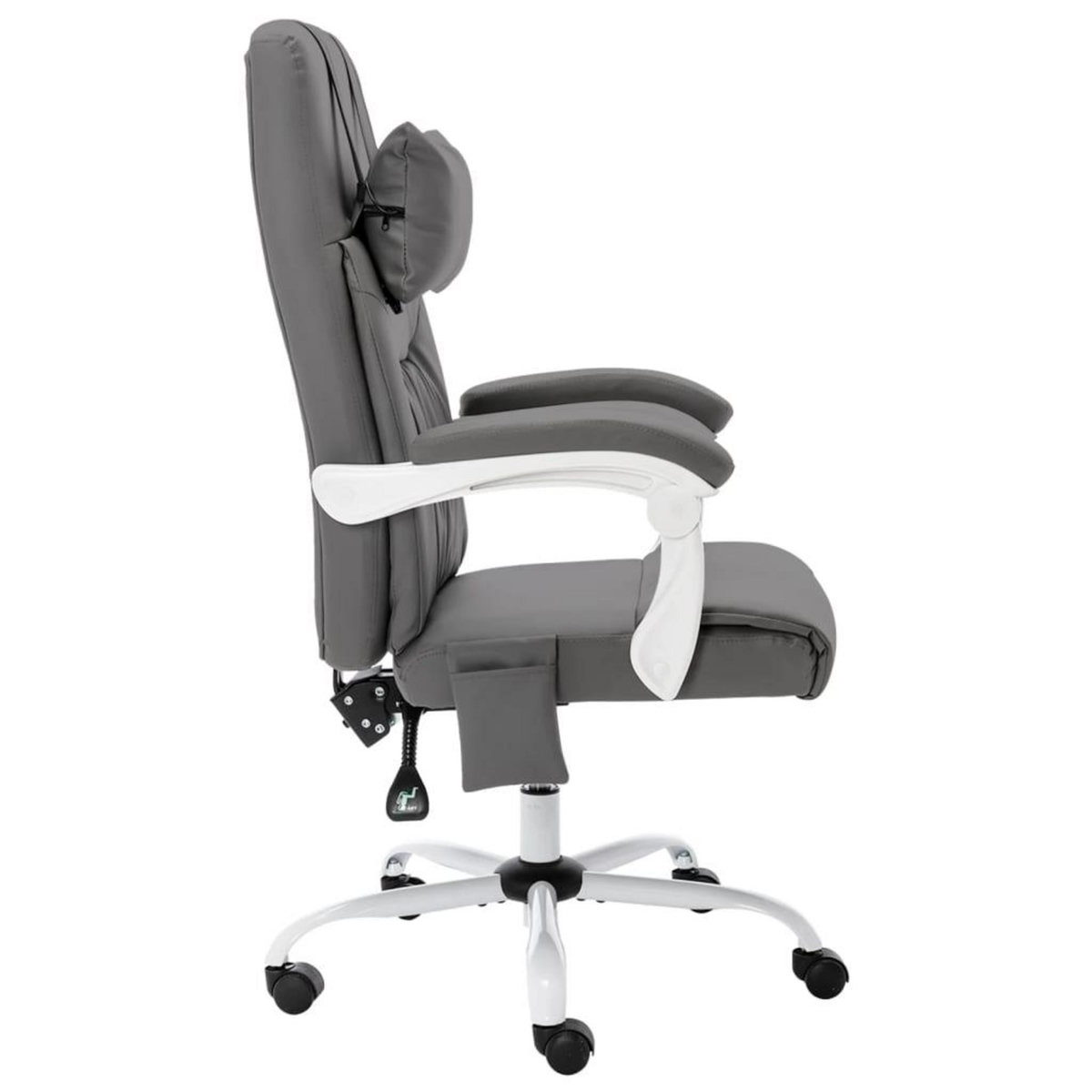 VIDAXL Chaise de bureau de massage Gris Similicuir