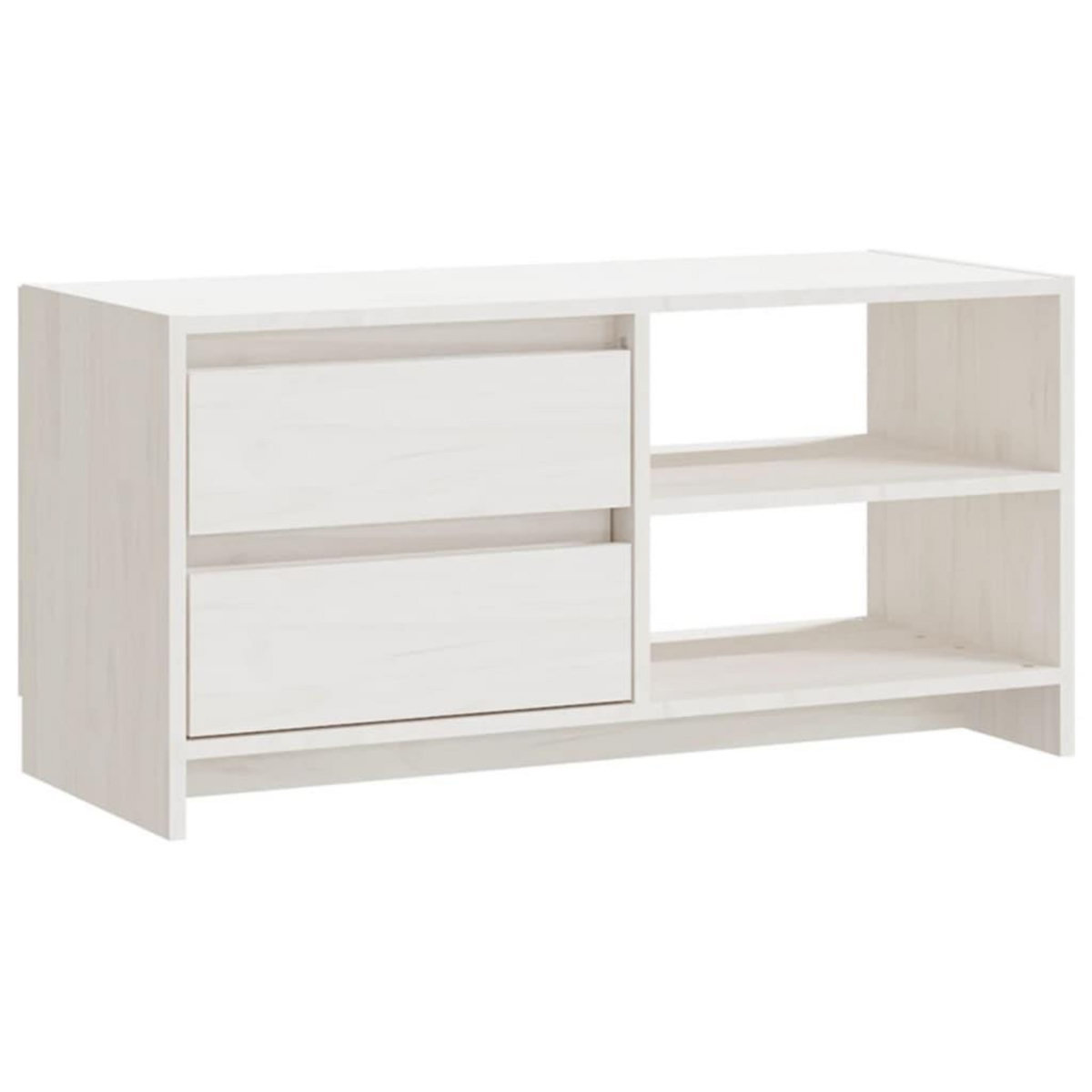 VIDAXL Meuble TV Blanc 80x31x39 cm Bois de pin massif