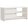 Voir la diapositive 2 : VIDAXL Meuble TV Blanc 80x31x39 cm Bois de pin massif