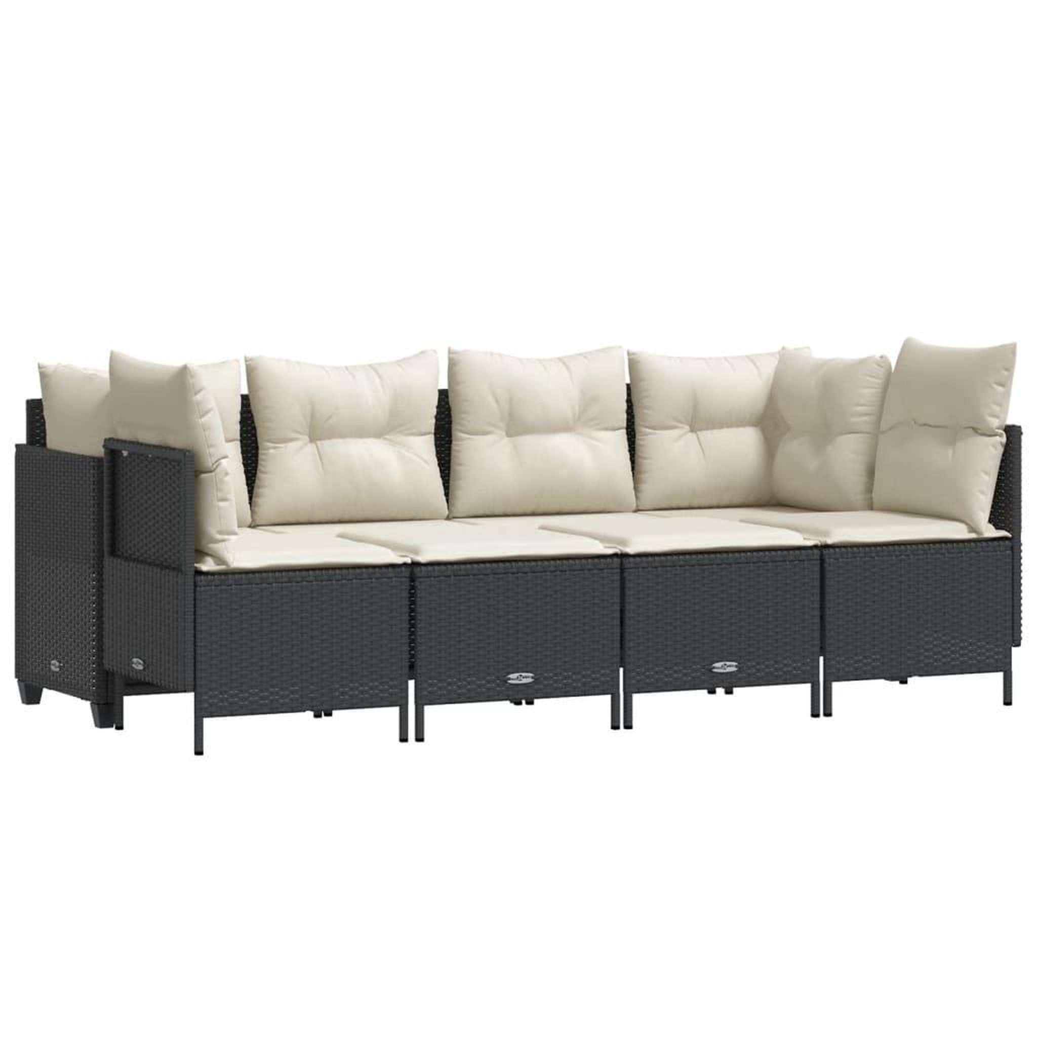 Voir la diapositive 2 : VIDAXL Salon de jardin 5 pcs avec coussins noir resine tressee